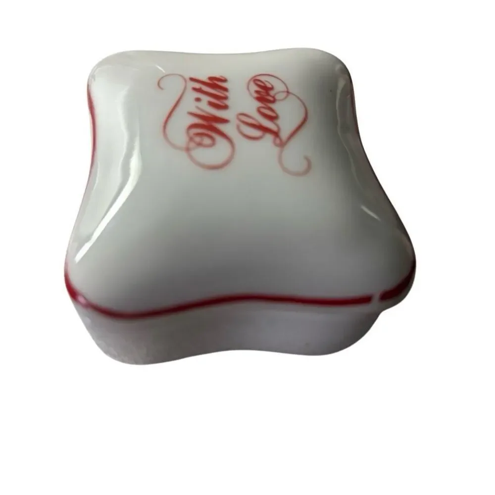 With Love Porcelain Trinket Box Made In Japan